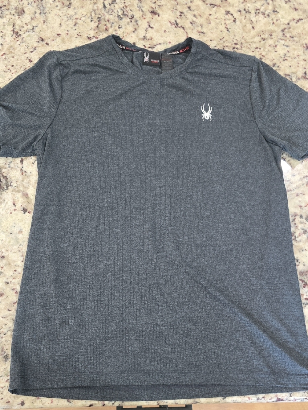 Spyder Men's Charcoal Heather Short Sleeve Performance Tee - Dark Gray